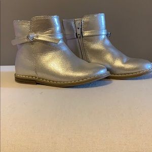 Toddler girls silver ankle boots